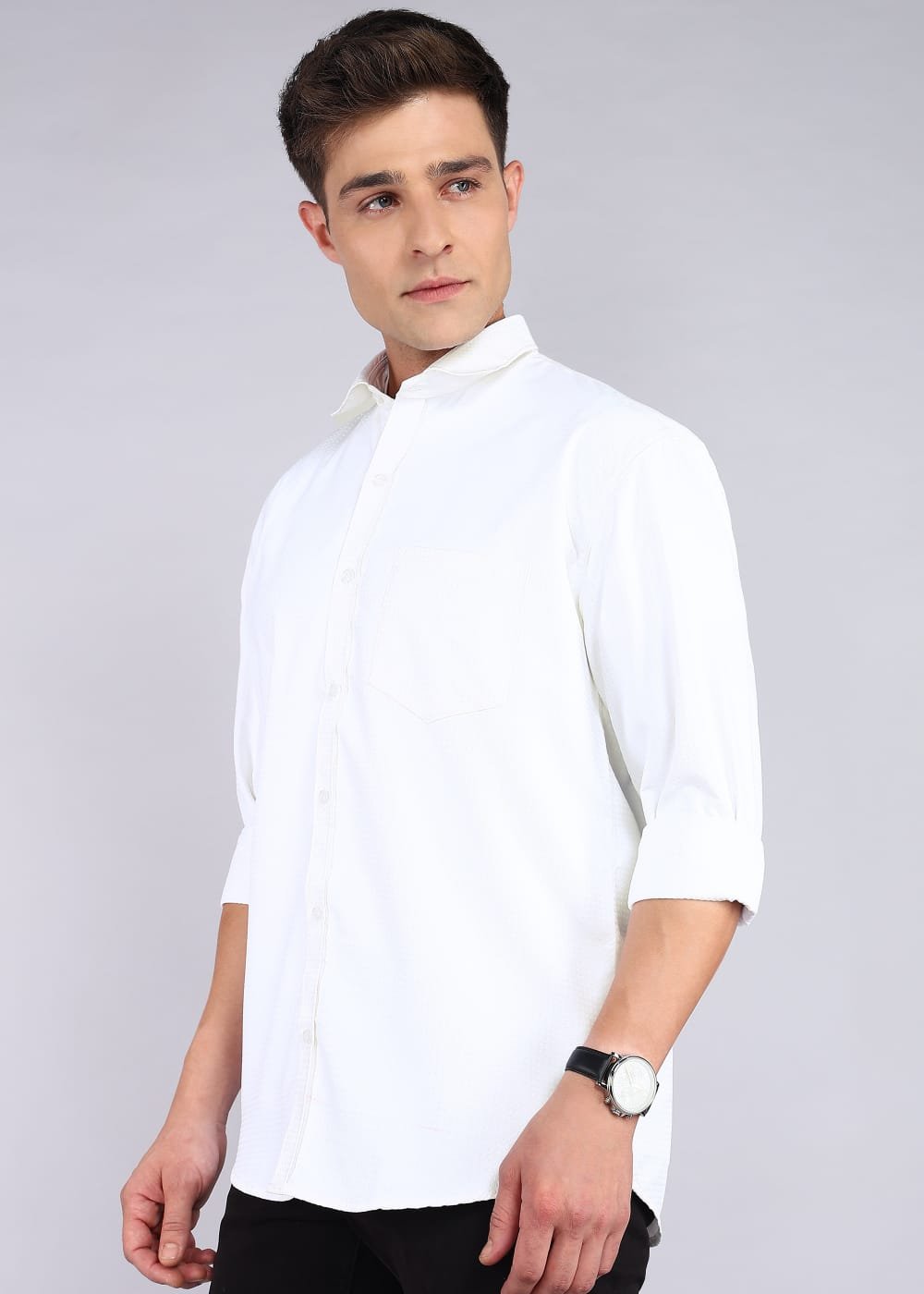 Luxurious White Shirt for Men's - Cotton blend, Smooth and Comfortable