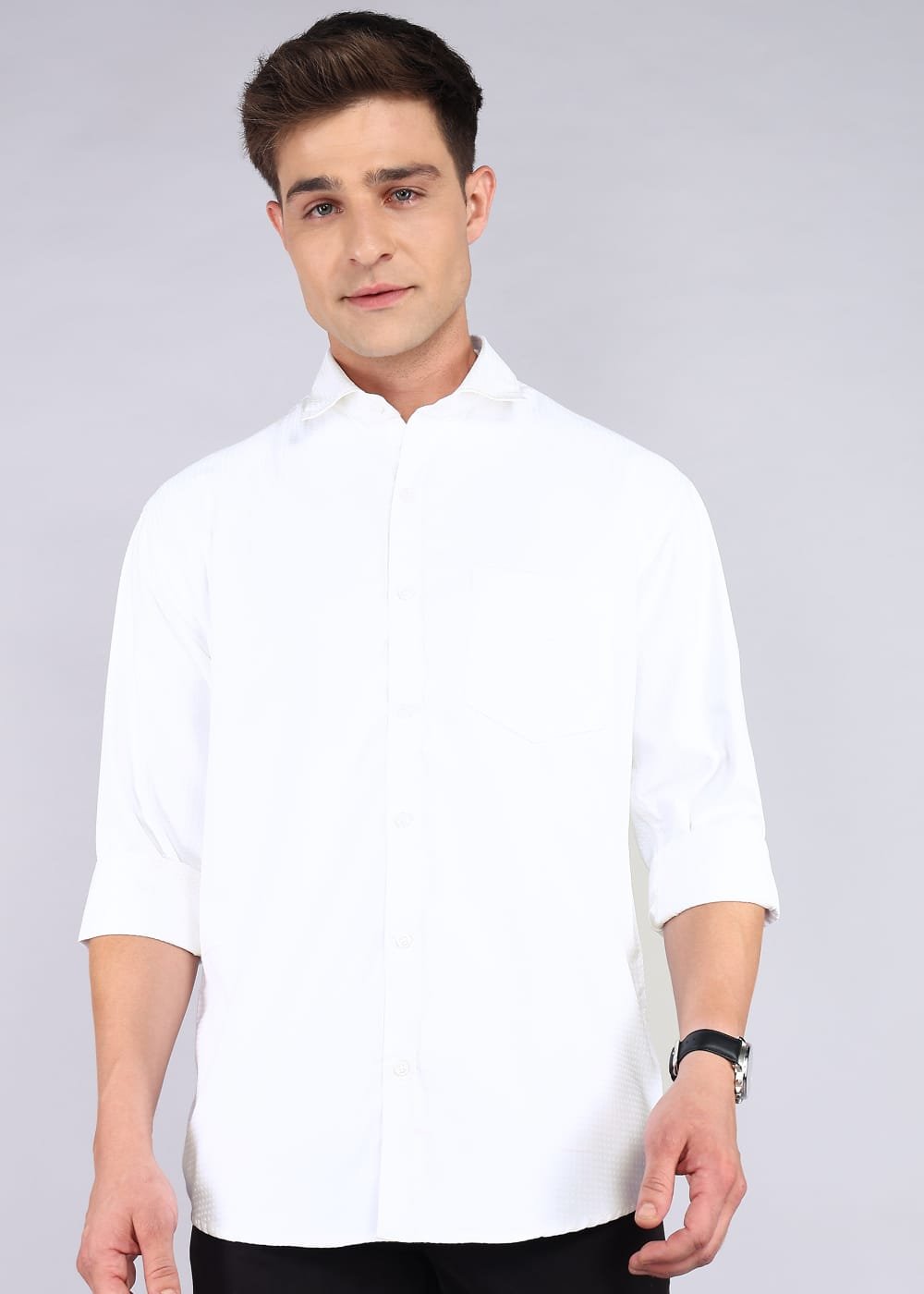 Luxurious White Shirt for Men's - Cotton blend, Smooth and Comfortable
